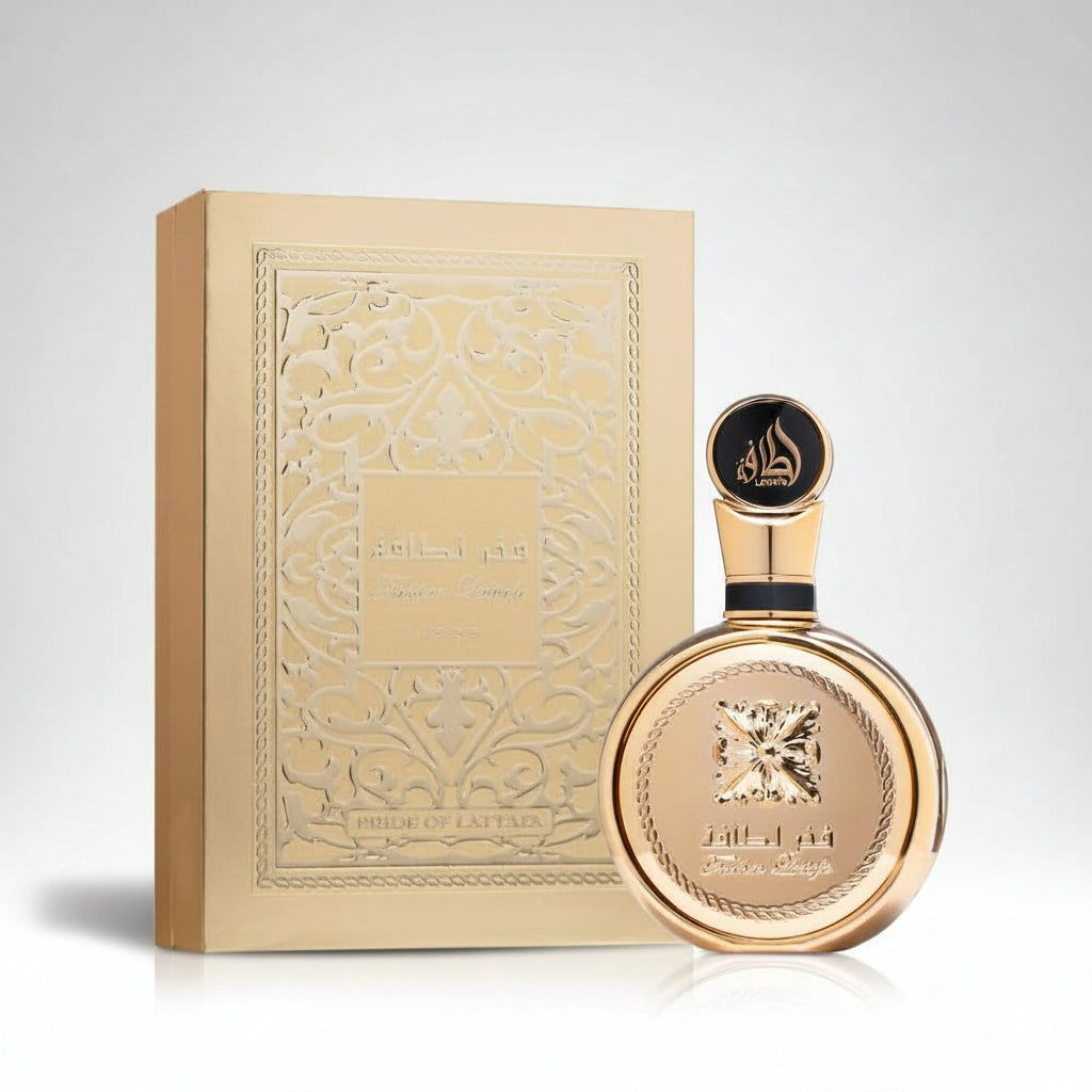 Lattafa Fakhar Gold Extrait Eau de Perfume en espray unisex, 3.4 onzas